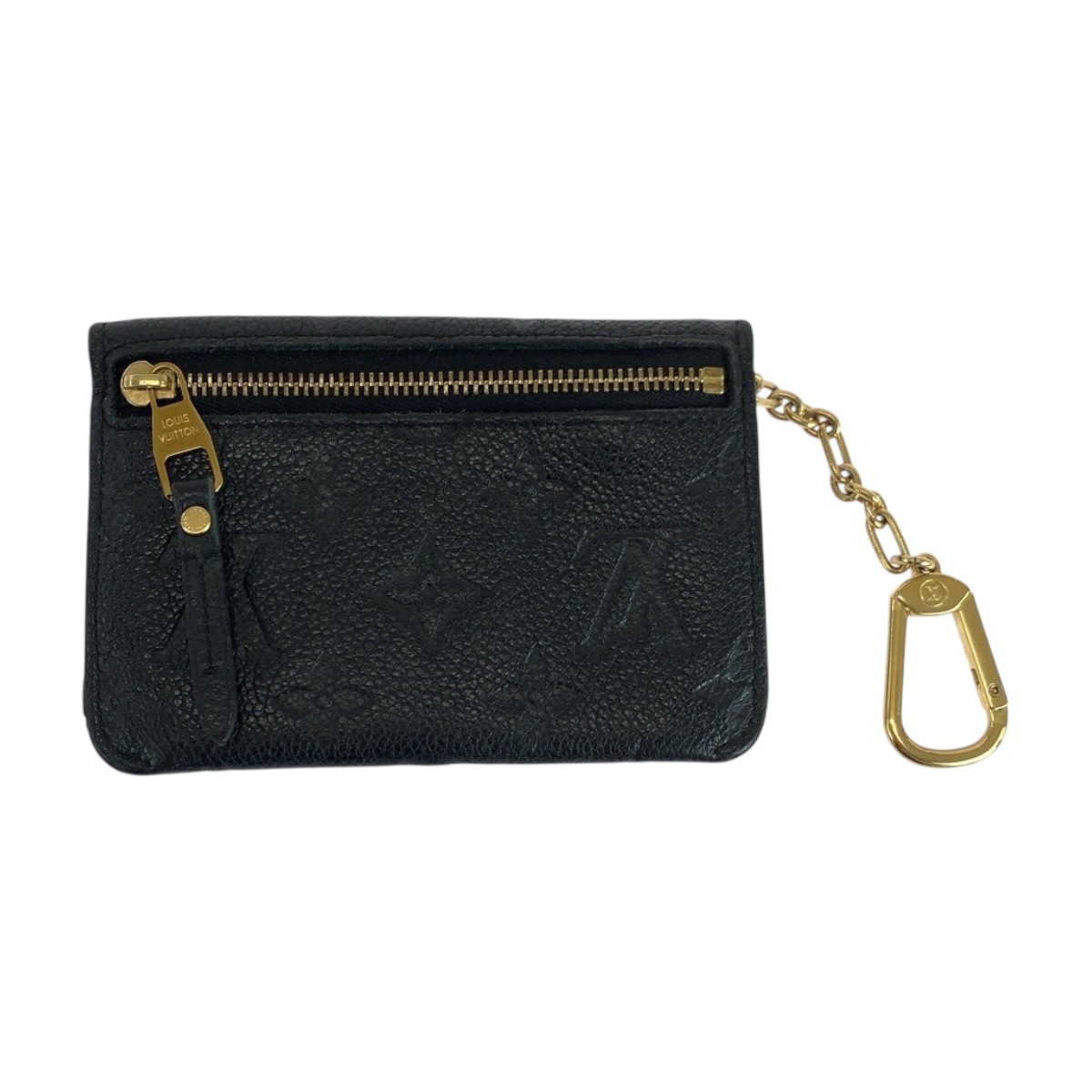 美品 モノグラム アンプラント ポシェット クレ ブラック 黒 ゴールド金具 レザー M60633 コインケース コンパクトウォレット レディース 504461