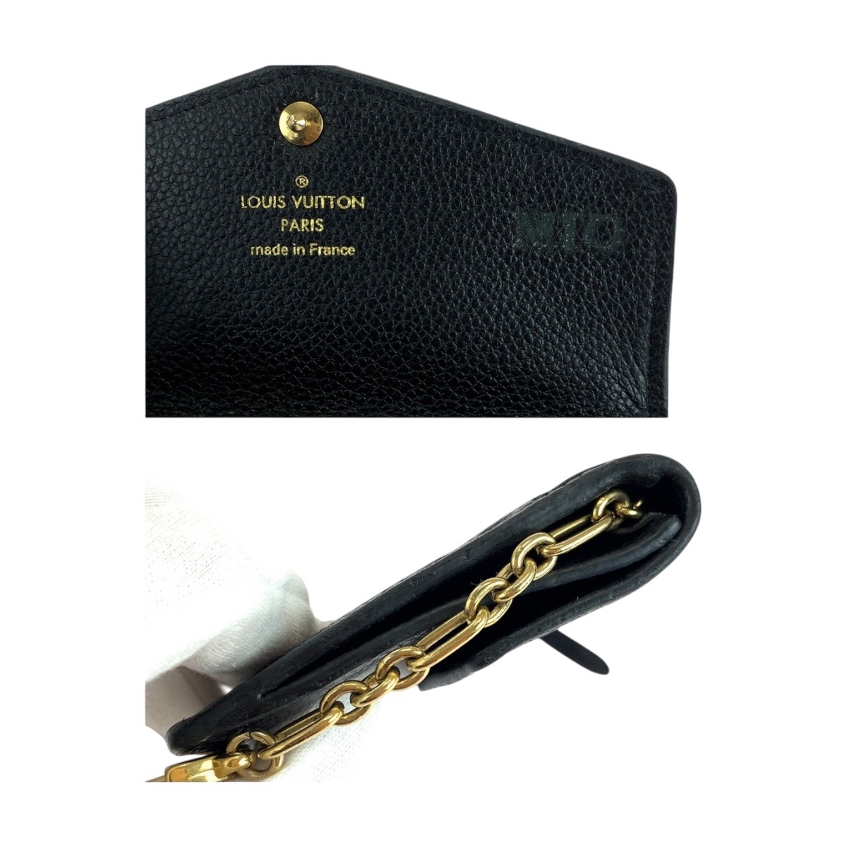 美品 モノグラム アンプラント ポシェット クレ ブラック 黒 ゴールド金具 レザー M60633 コインケース コンパクトウォレット レディース 504461