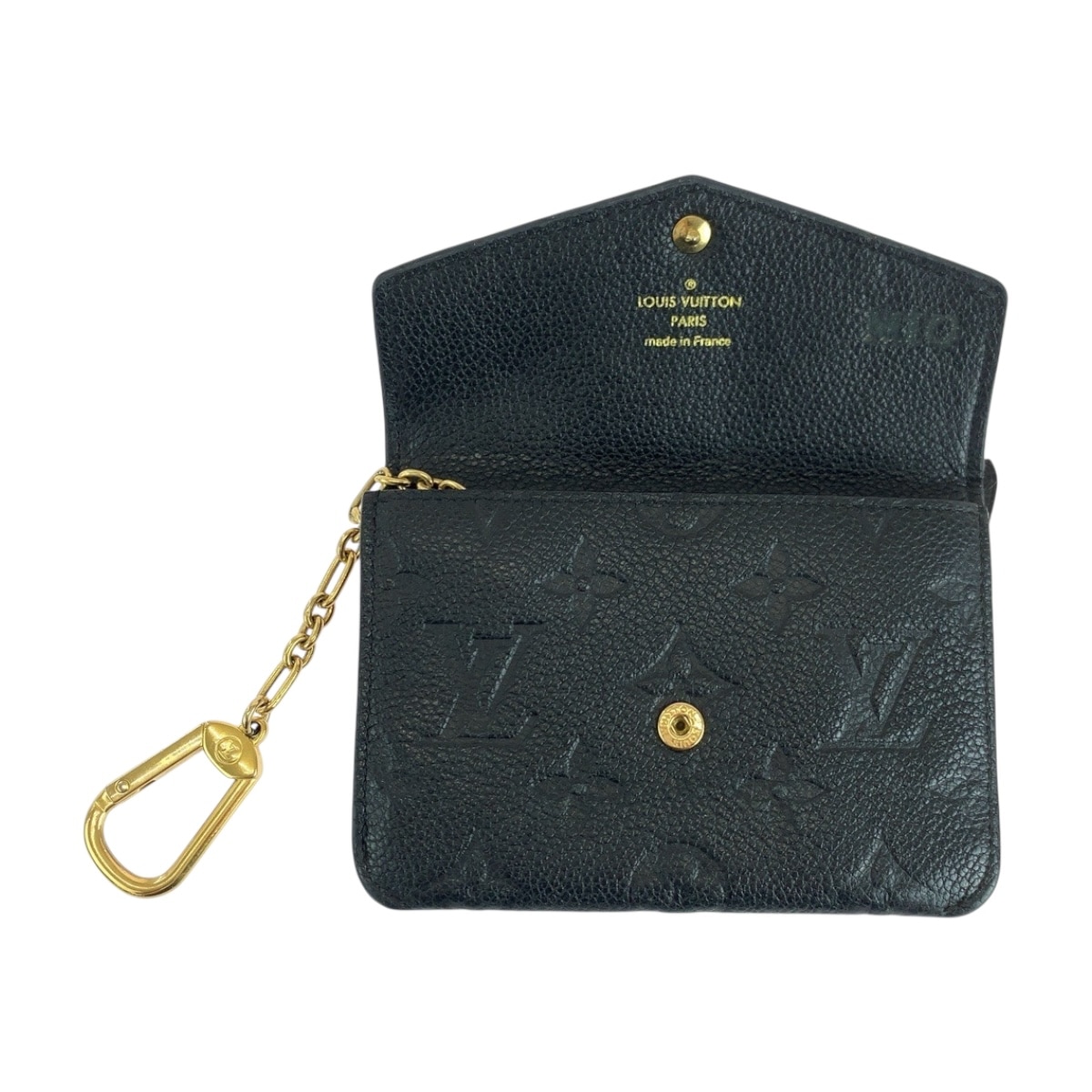 美品 モノグラム アンプラント ポシェット クレ ブラック 黒 ゴールド金具 レザー M60633 コインケース コンパクトウォレット レディース 504461