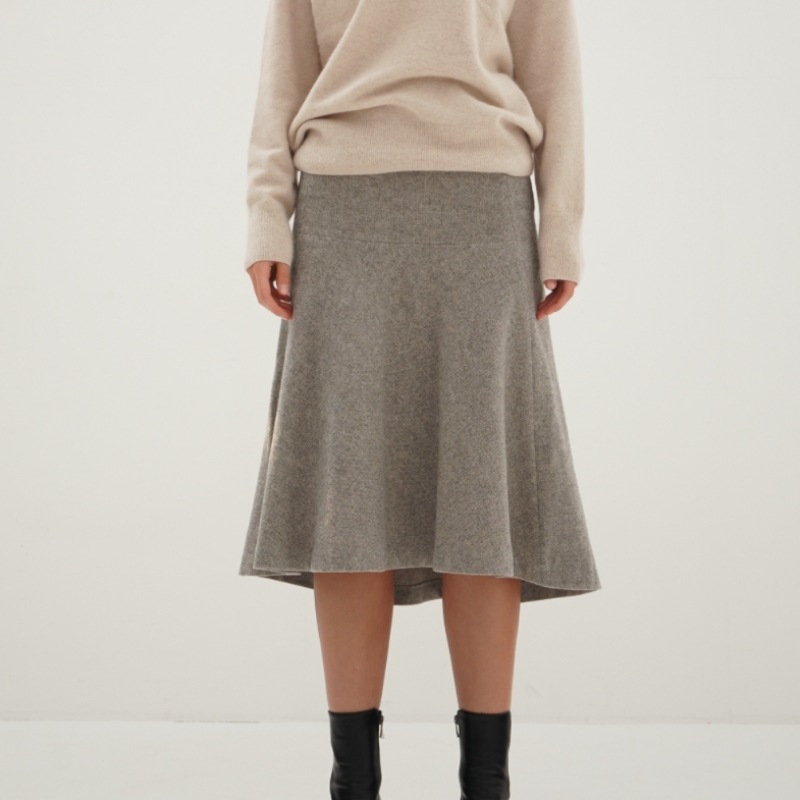 ACUD ヘリンボーンフレアスカート_グレー ACUD ヘリンボーンフレアスカート_グレー