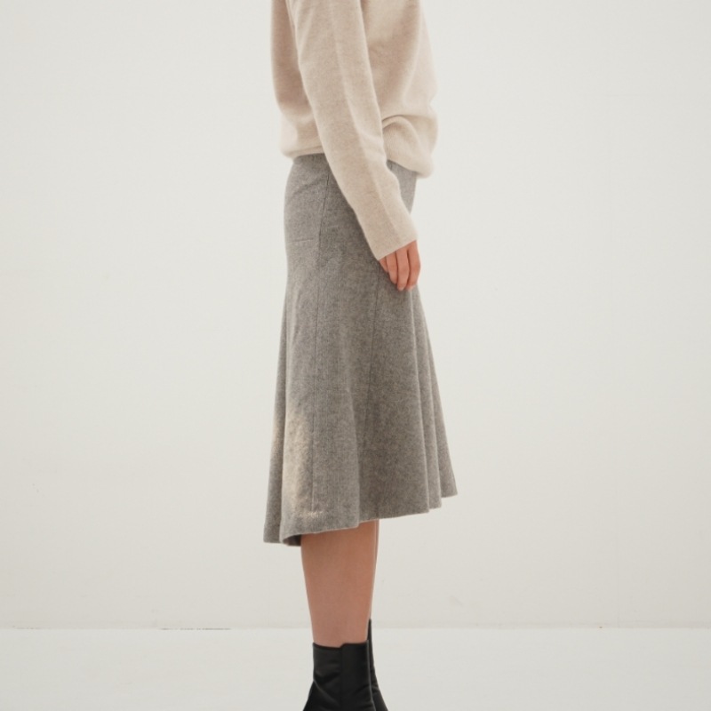 ACUD ヘリンボーンフレアスカート_グレー ACUD ヘリンボーンフレアスカート_グレー