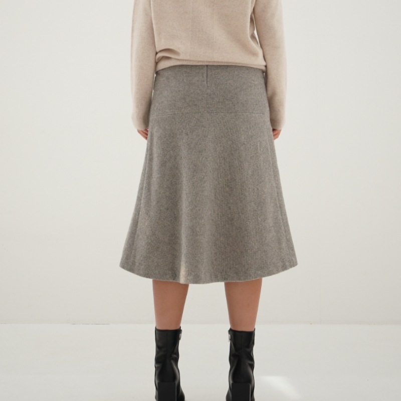 ACUD ヘリンボーンフレアスカート_グレー ACUD ヘリンボーンフレアスカート_グレー