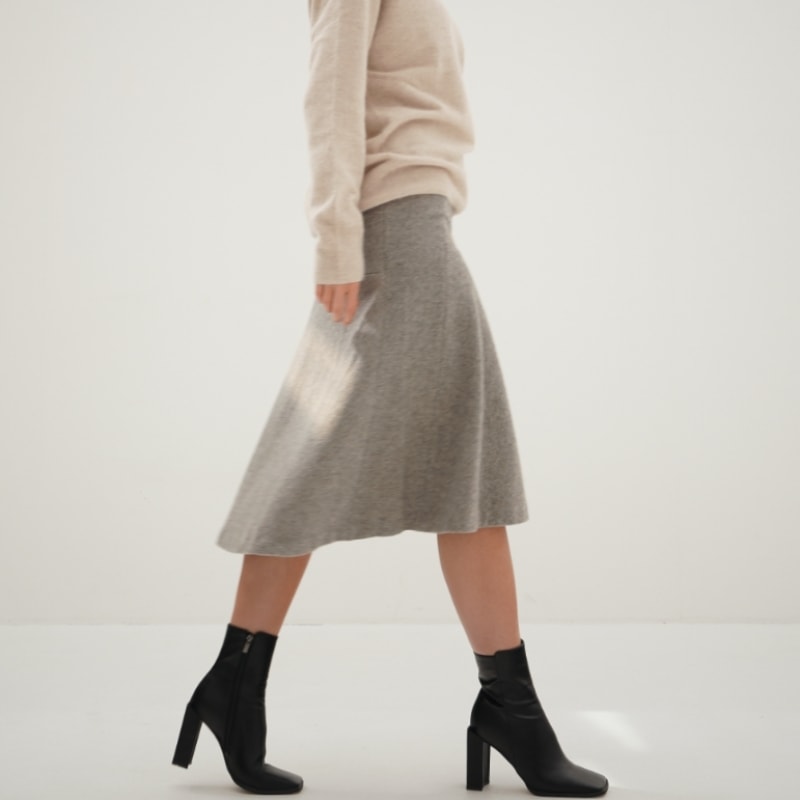 ACUD ヘリンボーンフレアスカート_グレー ACUD ヘリンボーンフレアスカート_グレー