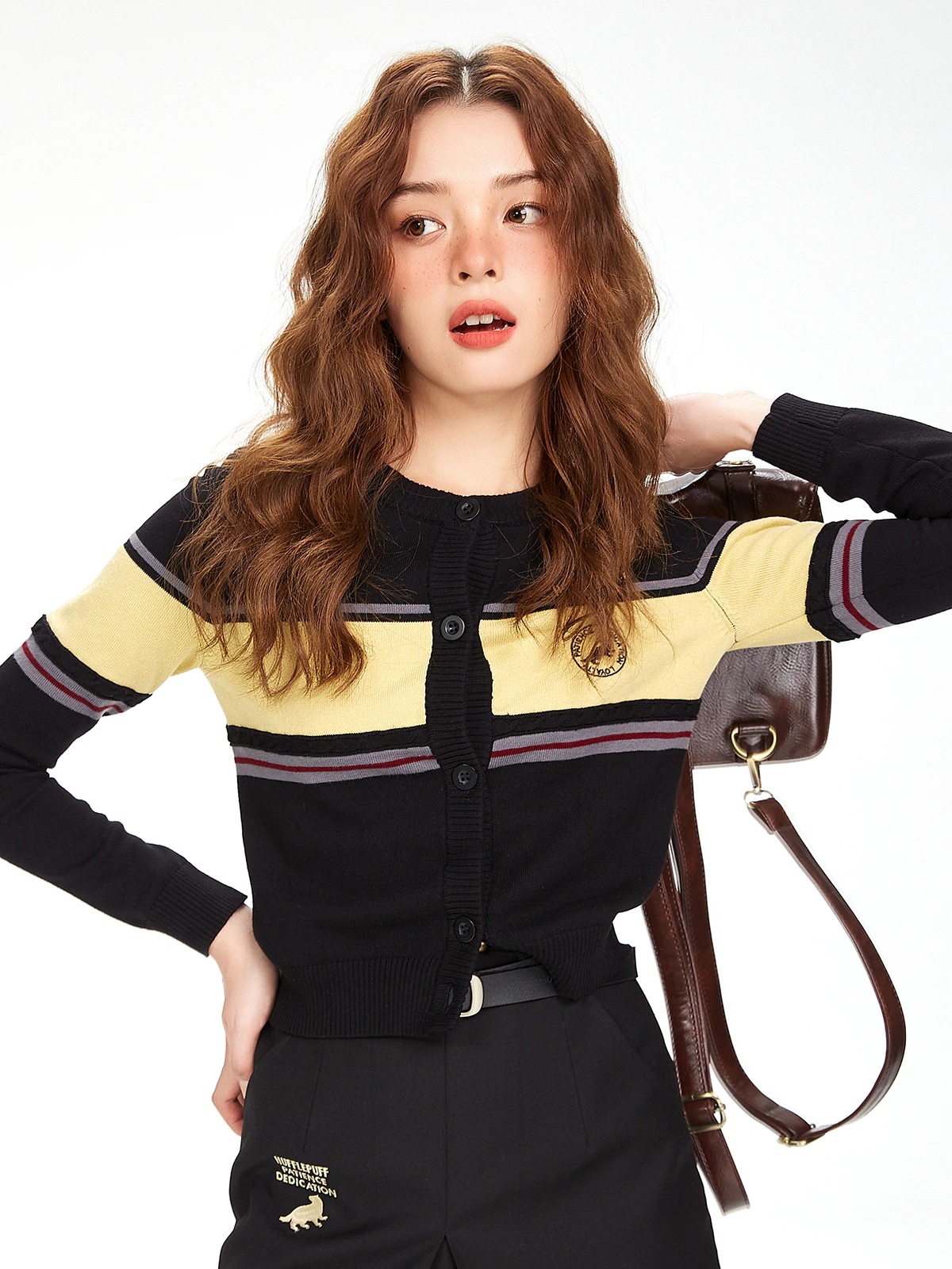 ハリーポッタージョイント ボーダー ブリティッシュカジュアル セーター カーディガン シンプル オールマッチ Jk 制服
