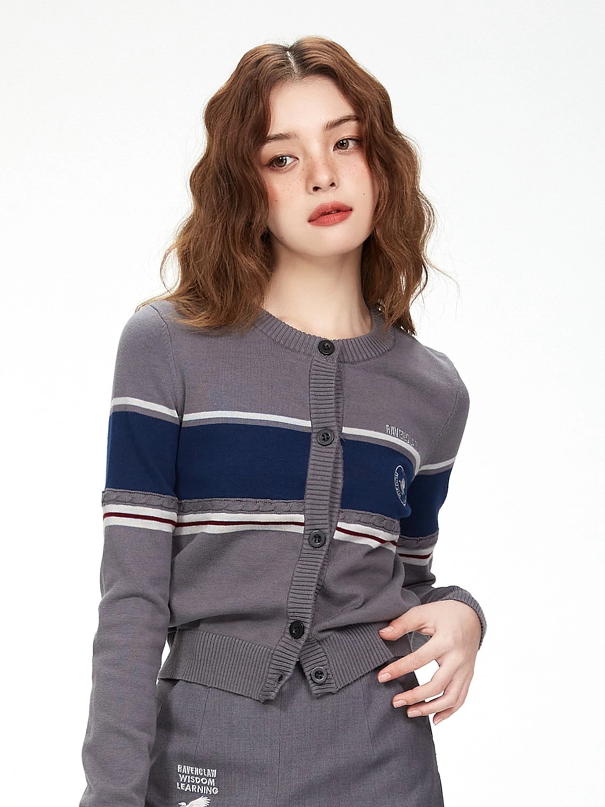 ハリーポッタージョイント ボーダー ブリティッシュカジュアル セーター カーディガン シンプル オールマッチ Jk 制服