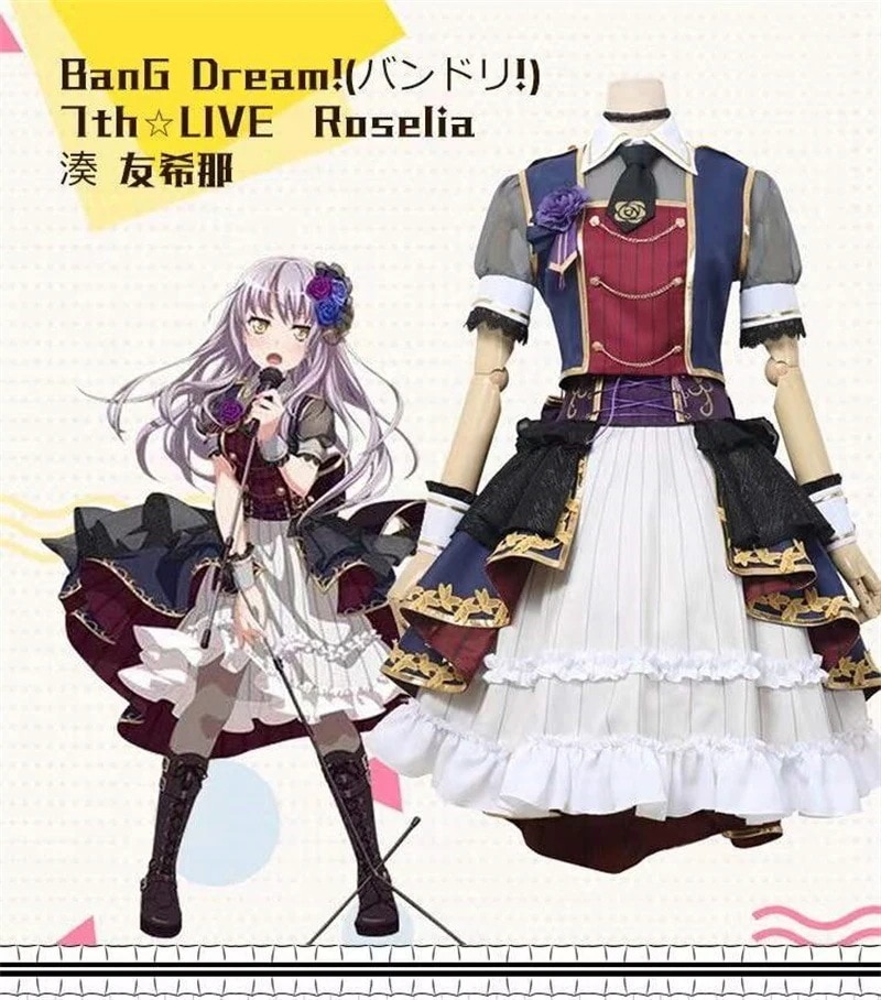 バンドリ Roselia 湊友希那 7th ライブ 衣装 靴付き Amazon.co.jp: 木子コスプレ専門店湊友希那 コスプレ BanG Dream