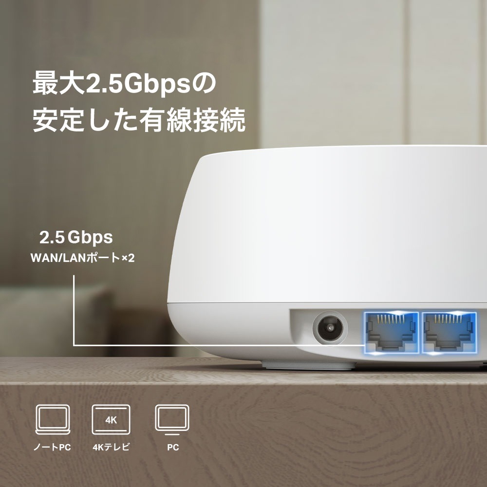 メッシュWi-Fi 7システム Deco BE25(2パック)