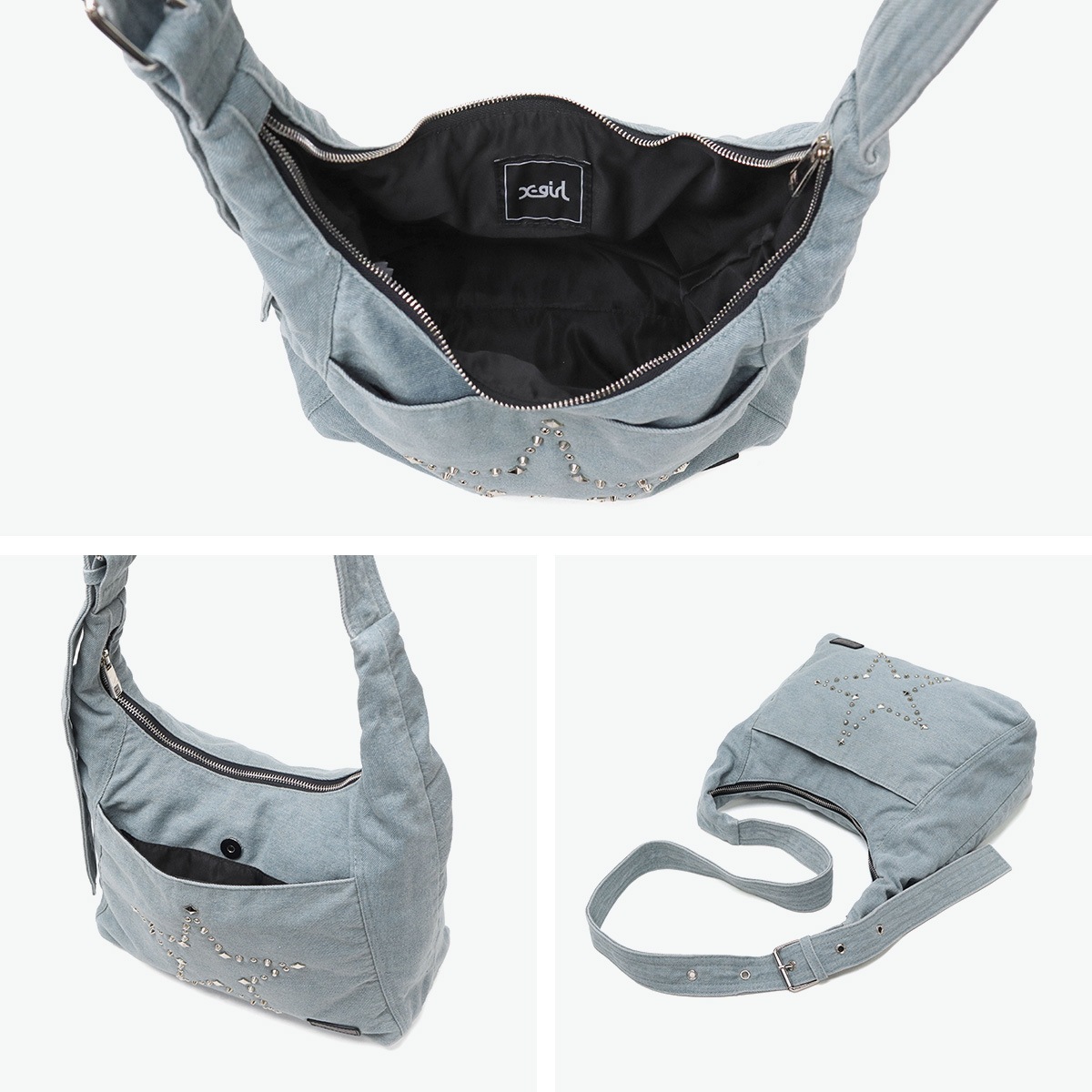 セール ショルダーバッグ レディース A4 小さめ 斜めがけ 軽量 大人 ワンハンドル Y2K 星 STUDDED DENIM SHOULDER BAG 105252053013 セール ショルダーバッグ レディース A4 小さめ 斜めがけ 軽量 大人 ワンハンドル Y2K 星 STUDDED DENIM SHOULDER BAG 105252053013