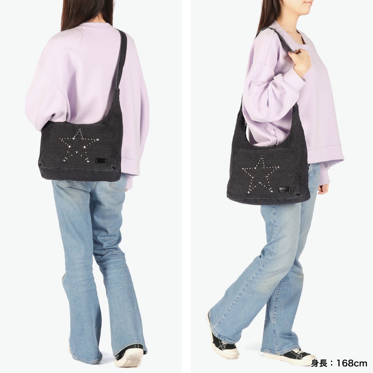 セール ショルダーバッグ レディース A4 小さめ 斜めがけ 軽量 大人 ワンハンドル Y2K 星 STUDDED DENIM SHOULDER BAG 105252053013 セール ショルダーバッグ レディース A4 小さめ 斜めがけ 軽量 大人 ワンハンドル Y2K 星 STUDDED DENIM SHOULDER BAG 105252053013