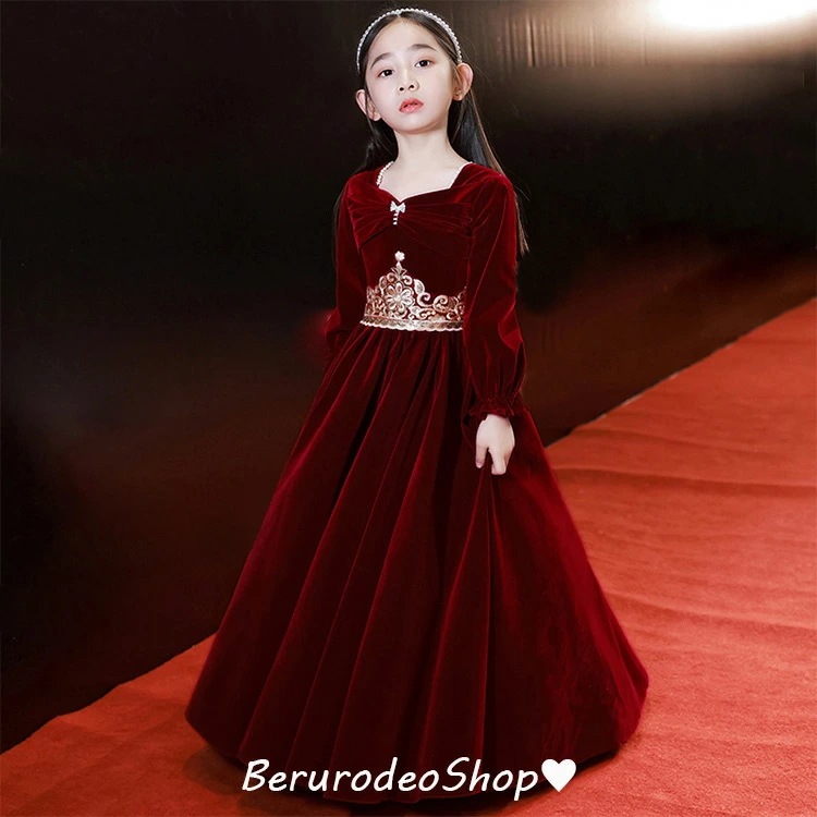 子供ドレス ピアノ発表会 ワイン赤 ベロア ベルベット ロングドレス 女児ドレス パフスリーブ 長袖 女の子 ドレス リボン 演奏会ドレス キッズドレス 子供服 ワンピース フォーマル 入学式 卒業式 子供ドレス ピアノ発表会 ワイン赤 ベロア ベルベット ロングドレス 女児ドレス パフスリーブ 長袖 女の子 ドレス リボン 演奏会ドレス キッズドレス 子供服 ワンピース フォーマル 入学式 卒業式