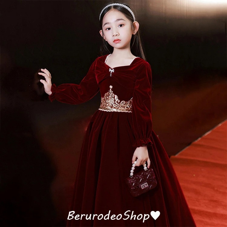 子供ドレス ピアノ発表会 ワイン赤 ベロア ベルベット ロングドレス 女児ドレス パフスリーブ 長袖 女の子 ドレス リボン 演奏会ドレス キッズドレス 子供服 ワンピース フォーマル 入学式 卒業式 子供ドレス ピアノ発表会 ワイン赤 ベロア ベルベット ロングドレス 女児ドレス パフスリーブ 長袖 女の子 ドレス リボン 演奏会ドレス キッズドレス 子供服 ワンピース フォーマル 入学式 卒業式