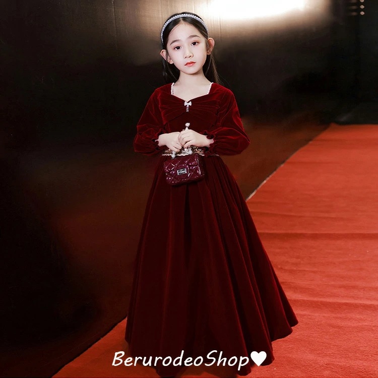 子供ドレス ピアノ発表会 ワイン赤 ベロア ベルベット ロングドレス 女児ドレス パフスリーブ 長袖 女の子 ドレス リボン 演奏会ドレス キッズドレス 子供服 ワンピース フォーマル 入学式 卒業式 子供ドレス ピアノ発表会 ワイン赤 ベロア ベルベット ロングドレス 女児ドレス パフスリーブ 長袖 女の子 ドレス リボン 演奏会ドレス キッズドレス 子供服 ワンピース フォーマル 入学式 卒業式