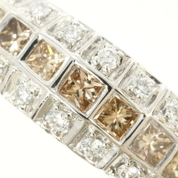 K18 18金 WG リング 15号 ブラウンダイヤ ダイヤ 計1.00 カード鑑別書 中古 K18 18金 WG リング 15号 ブラウンダイヤ ダイヤ 計1.00 カード鑑別書 中古