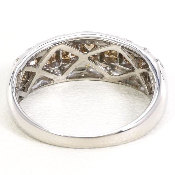 K18 18金 WG リング 15号 ブラウンダイヤ ダイヤ 計1.00 カード鑑別書 中古 K18 18金 WG リング 15号 ブラウンダイヤ ダイヤ 計1.00 カード鑑別書 中古