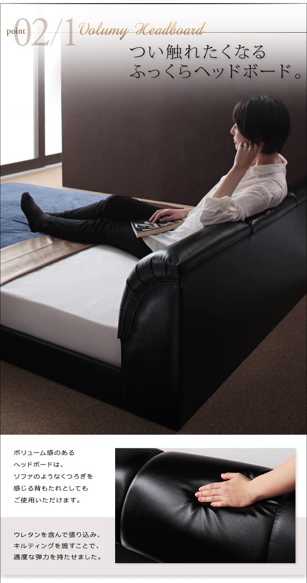 [組立設置付]モダンデザイン フロアベッド [MAD] プレミアムボンネルコイルマットレス付 セミダブル [マットレス]白