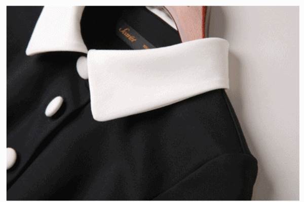 ワンピース ミニ丈 九分袖 襟付き セミフレア 切り替えデザイン ボタン かわいい 大人可愛い きれいめ シンプル 大人 上品 おしゃれ レトロ 大人女子 こなれ感 キュート ガーリー モー