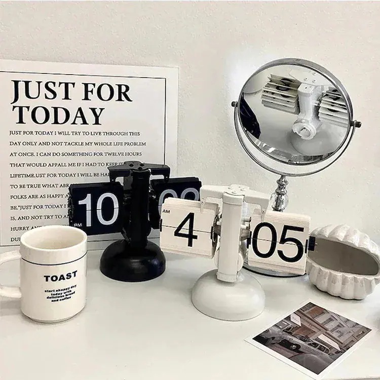 全3 レトロ フリップ 置時計 パタパタ時計 韓国インテリア お洒落 プレゼント 雑貨