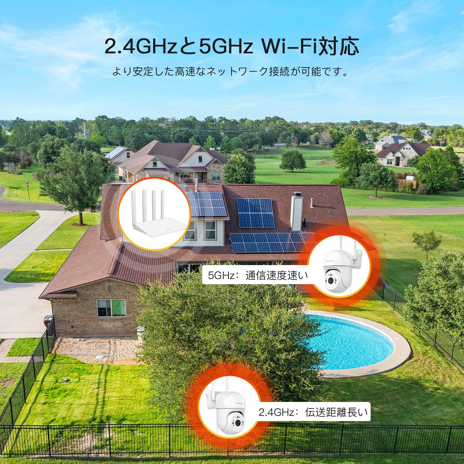【2025最新 Bluetoothペアリング】防犯カメラ 屋外 ワイヤレス Topcony 2.4G/5GWiFi対応 400万高画素 自動追尾 PTZ首振り パン355チルト90 スマホ遠隔操作 【2025最新 Bluetoothペアリング】防犯カメラ 屋外 ワイヤレス Topcony 2.4G/5GWiFi対応 400万高画素 自動追尾 PTZ首振り パン355チルト90 スマホ遠隔操作