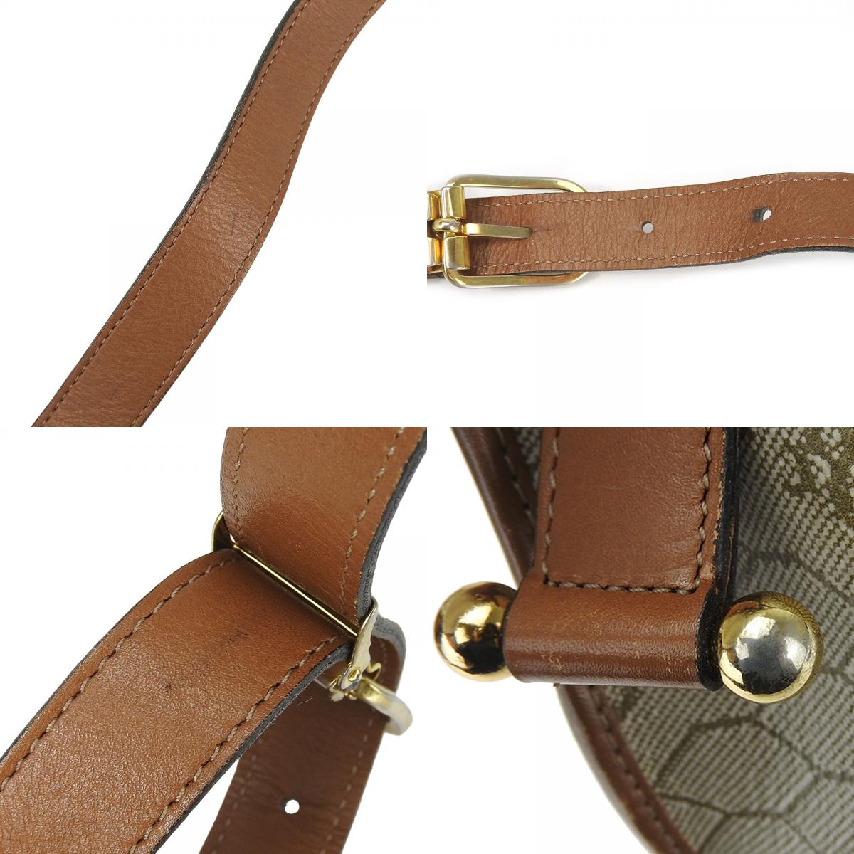 中古 ショルダーバッグ PVC レザー ベージュ ブラウン ハニカム柄 ポシェット 斜め掛け レディース 女性 中古 ショルダーバッグ PVC レザー ベージュ ブラウン ハニカム柄 ポシェット 斜め掛け レディース 女性