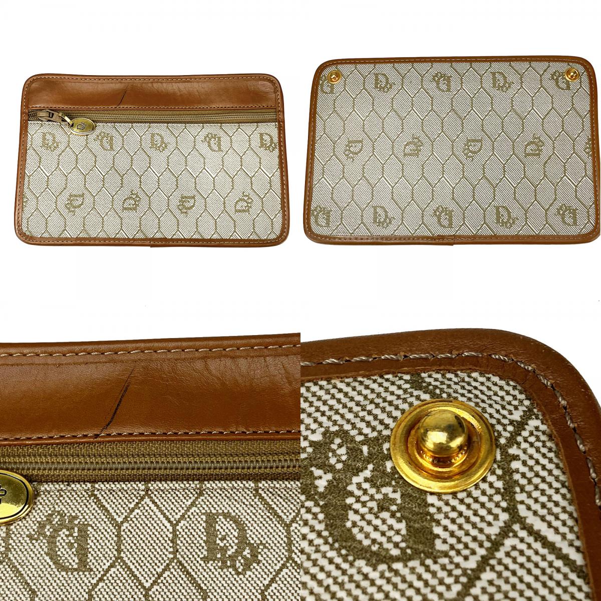 中古 ショルダーバッグ PVC レザー ベージュ ブラウン ハニカム柄 ポシェット 斜め掛け レディース 女性 中古 ショルダーバッグ PVC レザー ベージュ ブラウン ハニカム柄 ポシェット 斜め掛け レディース 女性