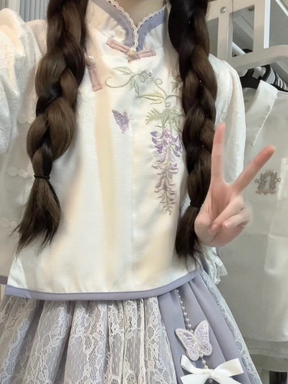 正規品デザイン紫藤語民新韓国改良cos要素上着半スカートセット春 正規品デザイン紫藤語民新韓国改良cos要素上着半スカートセット春