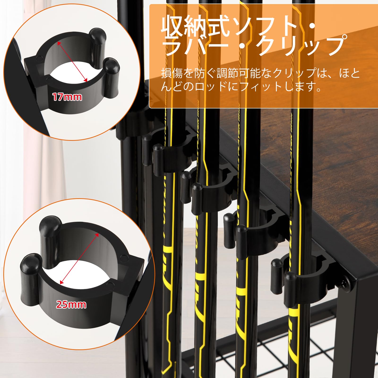 MASTLU ロッドスタンド 釣り竿ラック ロッドホルダー 10本立て 釣り用ロッドスタンド 木製 釣竿収納キャスター付き 3段収納ラック タックルボックス 釣り具 釣り用ケース 収納 釣り竿ディスプ