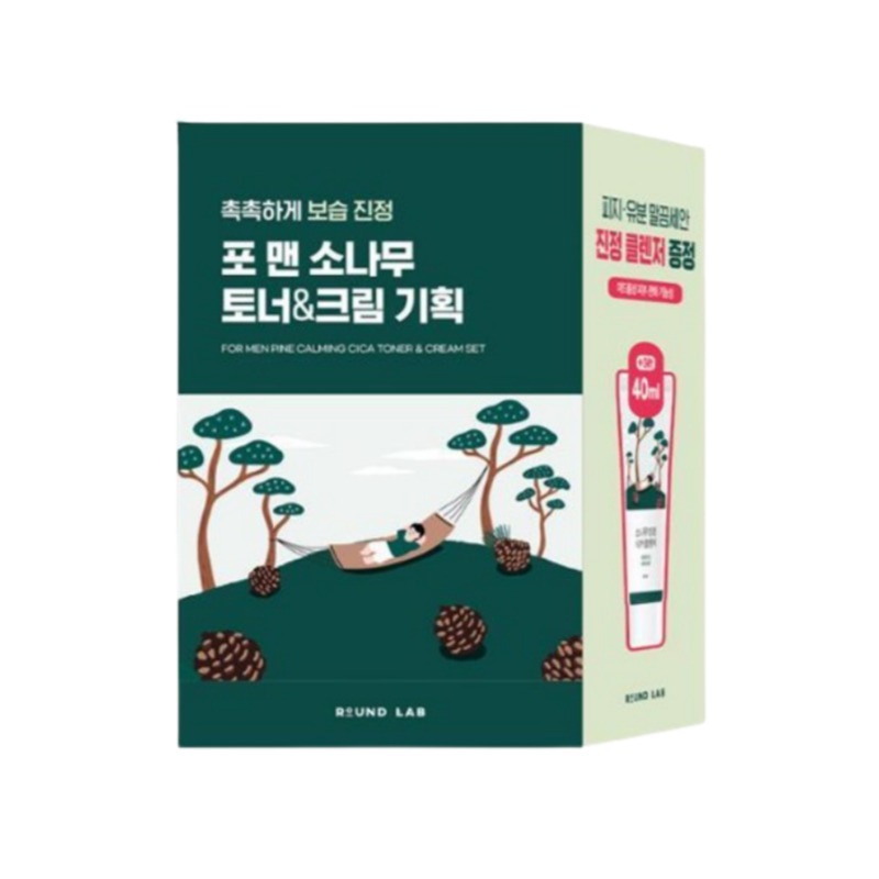(FOR MEN) 松の木 鎮静 トナー/ローション 2点セット (+シェービングクレンジングフォーム 40ml)