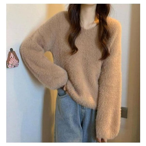 Qoo10] プルオーバーニット ふわふわ ニット シ