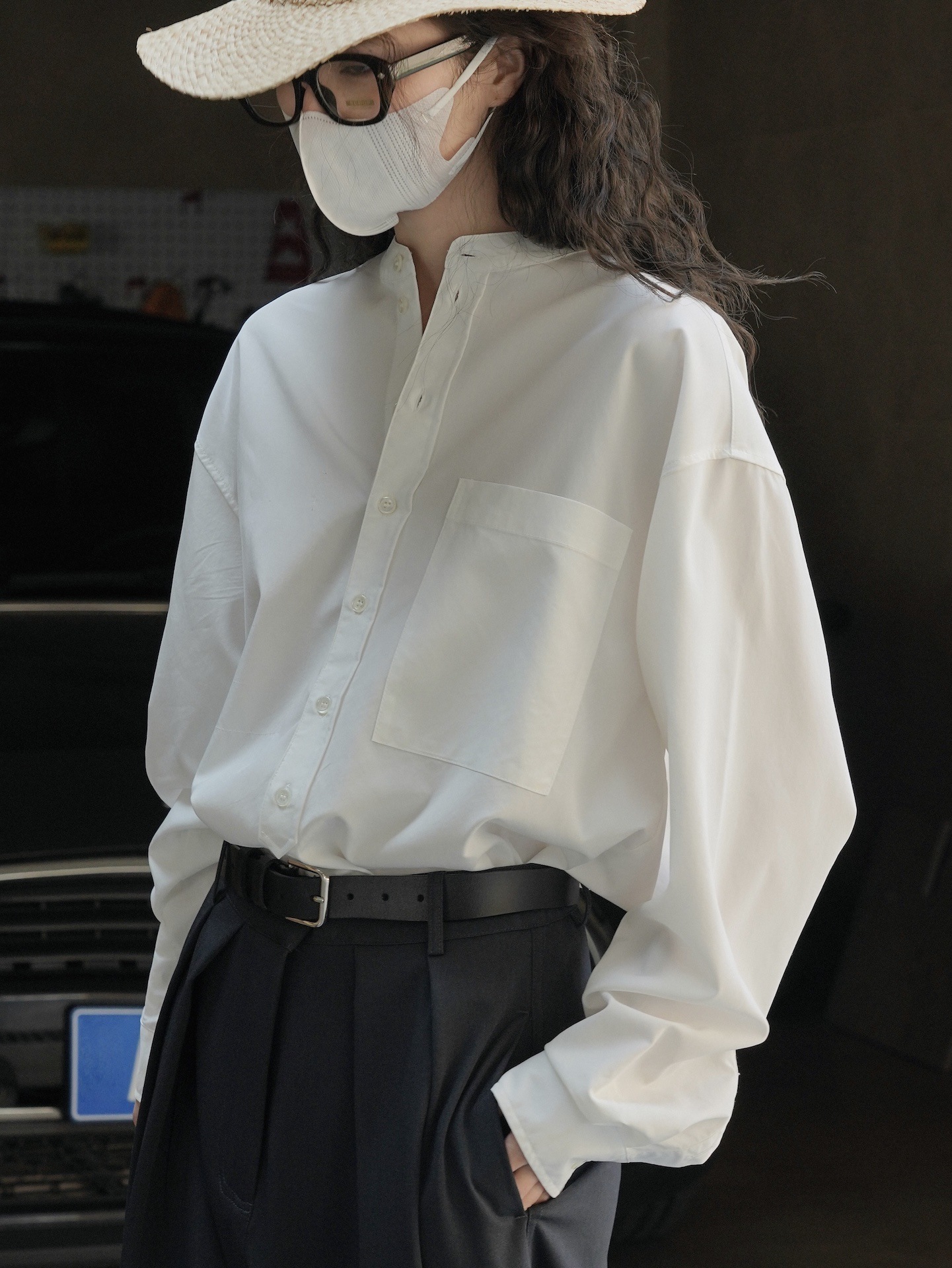 春と夏の新しい韓国の文学的な気質の風の輪郭のシャツの光と快適な涼しい感じカジュアルなトップス女性薄い