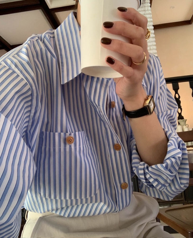 長袖 ストライプ シャツ レディース 春 秋 トップス 羽織り ライトアウター ボーイズライク シャツブラウス 開襟 開襟シャツ ブルー 青 カジュアル きれいめ シンプル 韓国ファッション 長袖 ストライプ シャツ レディース 春 秋 トップス 羽織り ライトアウター ボーイズライク シャツブラウス 開襟 開襟シャツ ブルー 青 カジュアル きれいめ シンプル 韓国ファッション