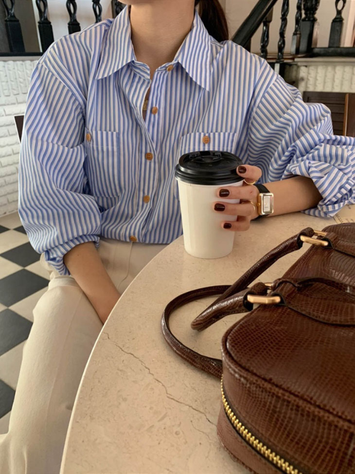 長袖 ストライプ シャツ レディース 春 秋 トップス 羽織り ライトアウター ボーイズライク シャツブラウス 開襟 開襟シャツ ブルー 青 カジュアル きれいめ シンプル 韓国ファッション 長袖 ストライプ シャツ レディース 春 秋 トップス 羽織り ライトアウター ボーイズライク シャツブラウス 開襟 開襟シャツ ブルー 青 カジュアル きれいめ シンプル 韓国ファッション