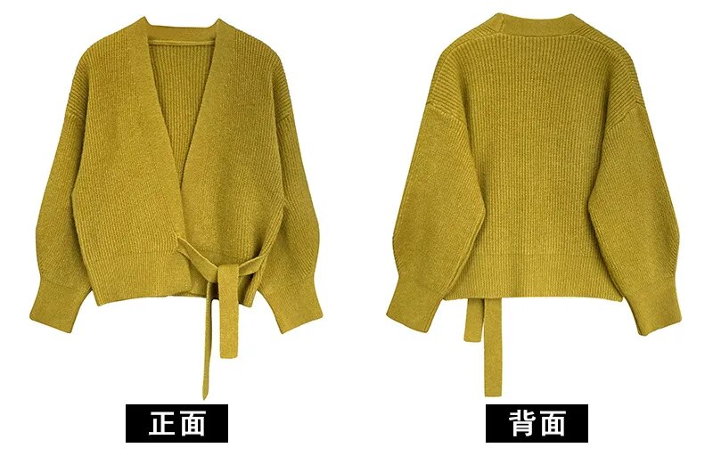女性用Vネックレースアップ不規則カーディガン,ニットセーター,カジュアルウェア,韓国ファッション,シックなデザイナーカーディガン,秋冬,2023 green ワインサイズ