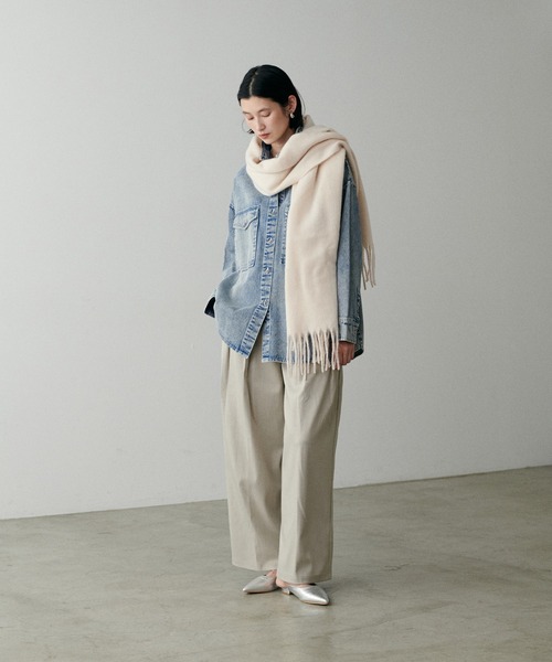 [最安値挑戦]ストール 「LARUTA」ブークレボリュームカラーストール レディース