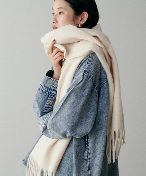 [最安値挑戦]ストール 「LARUTA」ブークレボリュームカラーストール レディース