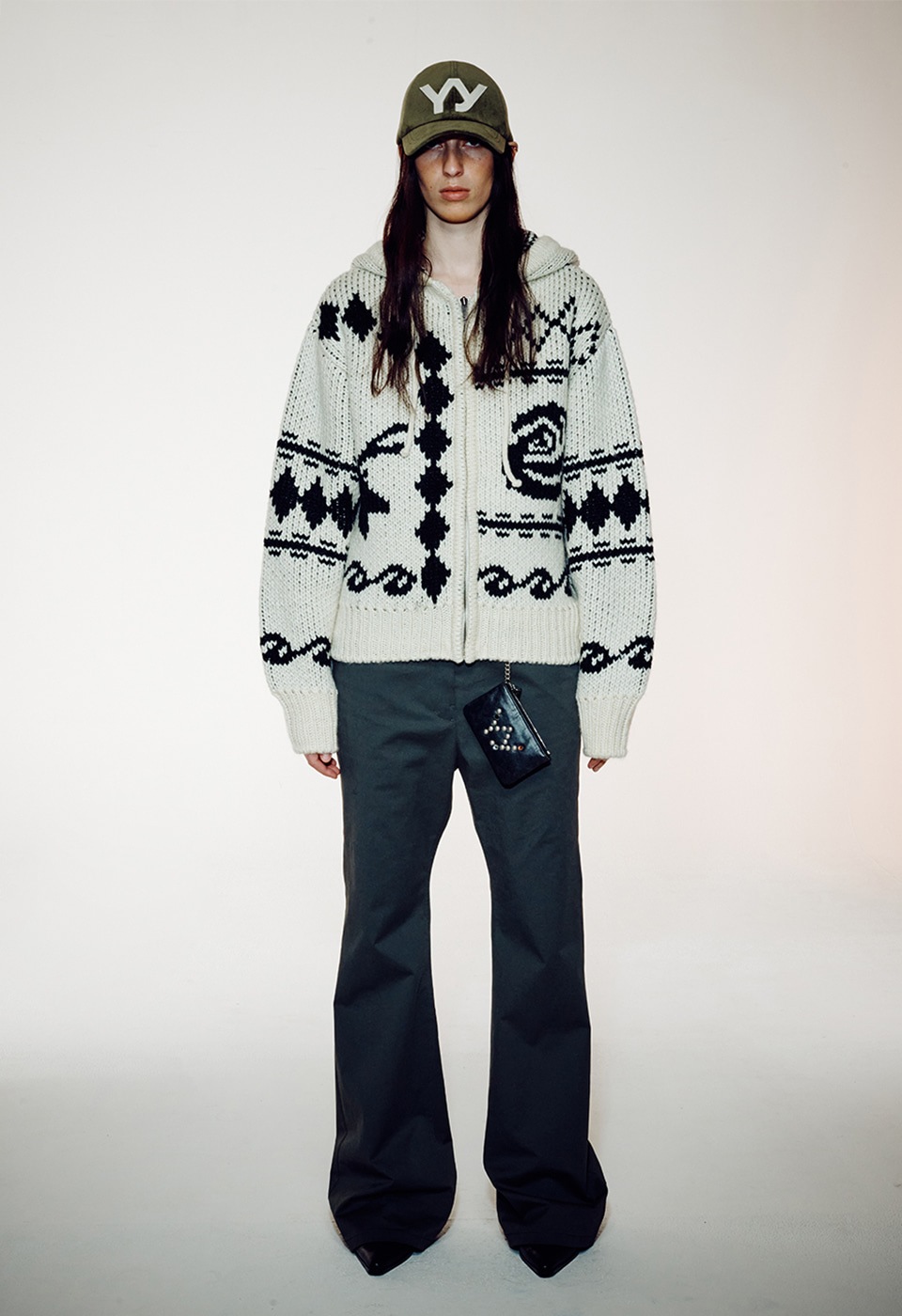 【OPEN Yy】 YY STUD CHAIN WALLET : BLACK 【OPEN Yy】 YY STUD CHAIN WALLET : BLACK