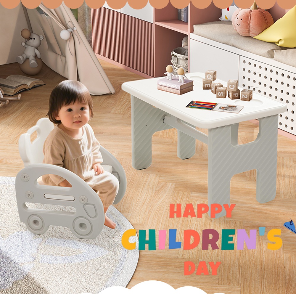 1820多機能チェア+デスクセット 学習机 収納 キッズチェア 折りたたみ 組立簡単 赤ちゃん 子供　ギフト