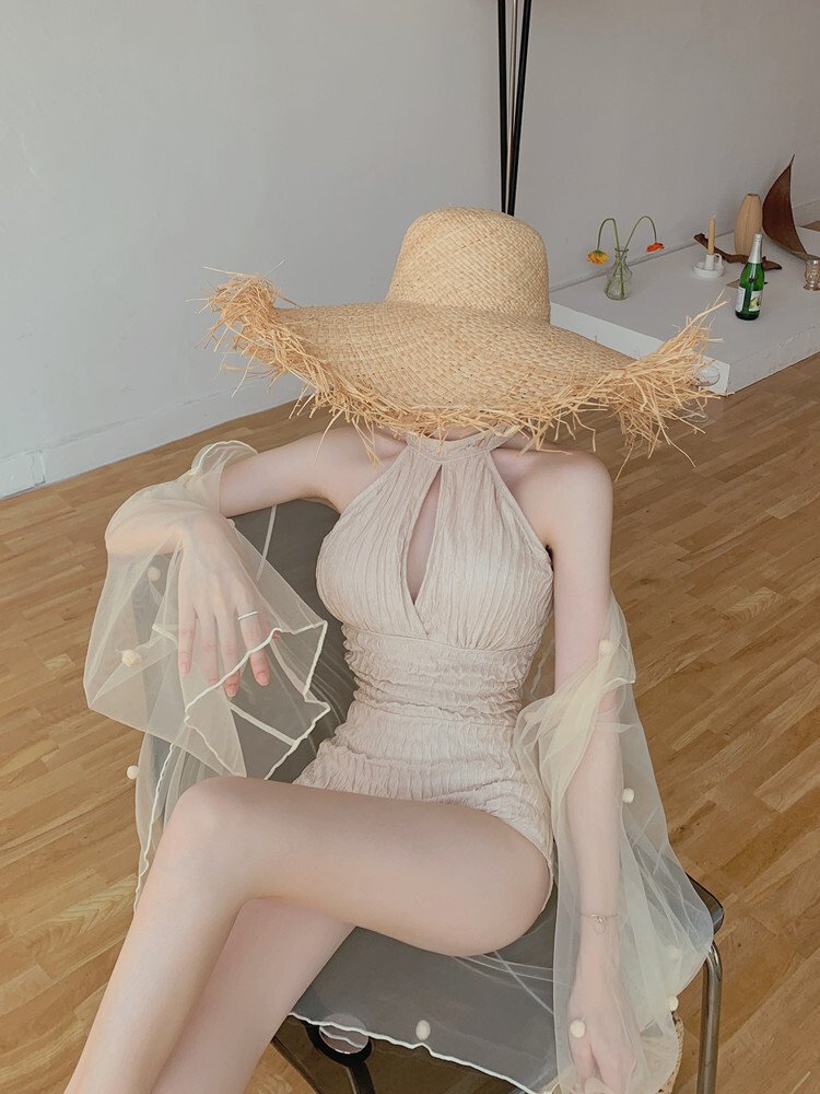 【新作登場】レディース 水着 スイムウェア シアーショール付 ホルターネック 2点セット ノースリーブ 水玉 ドット はおり付き ハイウエスト くしゃくしゃ上品 ママコーデ ママファッション 韓国系z 【新作登場】レディース 水着 スイムウェア シアーショール付 ホルターネック 2点セット ノースリーブ 水玉 ドット はおり付き ハイウエスト くしゃくしゃ上品 ママコーデ ママファッション 韓国系z