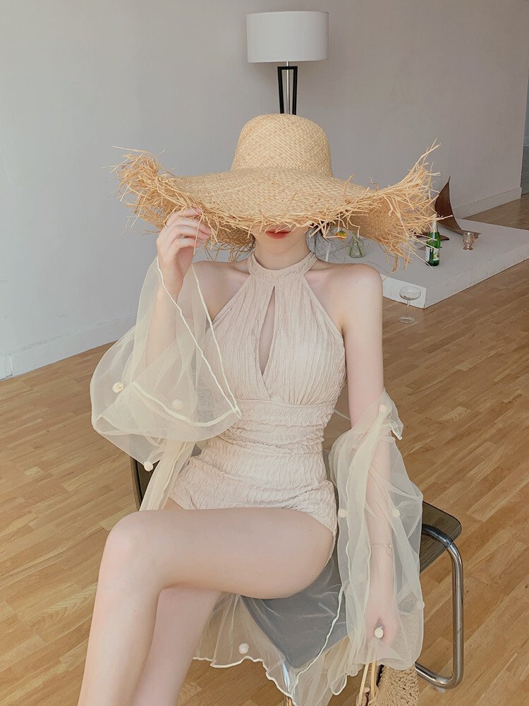 【新作登場】レディース 水着 スイムウェア シアーショール付 ホルターネック 2点セット ノースリーブ 水玉 ドット はおり付き ハイウエスト くしゃくしゃ上品 ママコーデ ママファッション 韓国系z 【新作登場】レディース 水着 スイムウェア シアーショール付 ホルターネック 2点セット ノースリーブ 水玉 ドット はおり付き ハイウエスト くしゃくしゃ上品 ママコーデ ママファッション 韓国系z