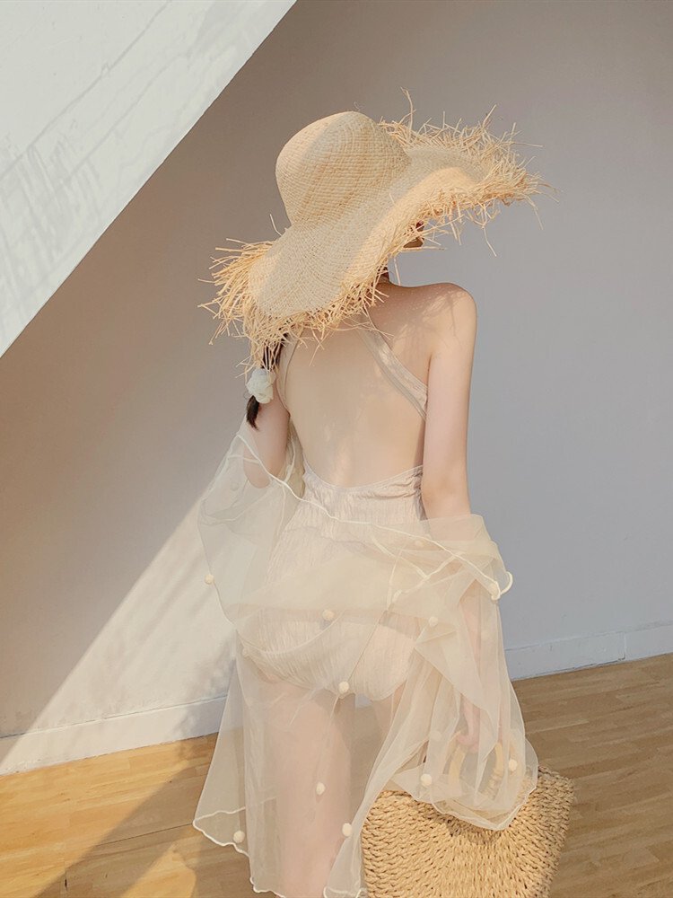 【新作登場】レディース 水着 スイムウェア シアーショール付 ホルターネック 2点セット ノースリーブ 水玉 ドット はおり付き ハイウエスト くしゃくしゃ上品 ママコーデ ママファッション 韓国系z 【新作登場】レディース 水着 スイムウェア シアーショール付 ホルターネック 2点セット ノースリーブ 水玉 ドット はおり付き ハイウエスト くしゃくしゃ上品 ママコーデ ママファッション 韓国系z