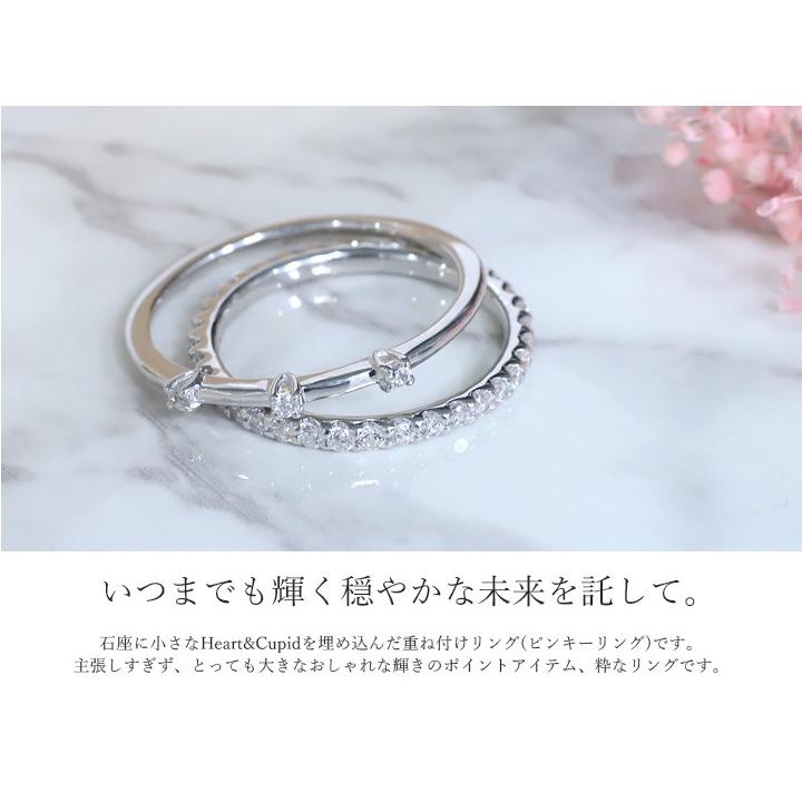 【新品】指輪 極細 ピンキーリング SV925 3石 プラチナ仕上げ 重ね付けリング オーダーメイド ファランジリ