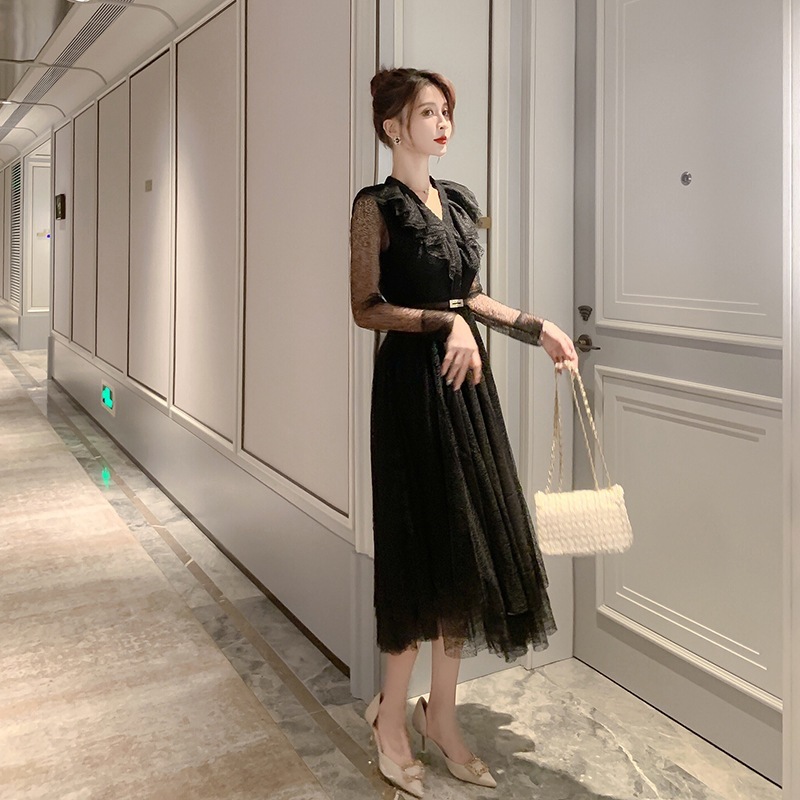 [急速出荷]式 二次会 ウェディング 結婚式 卒業式 披露宴 同窓会 お呼ばれ 大人 着痩せ パーティー ドレス ワンピ チュール vネック 秋