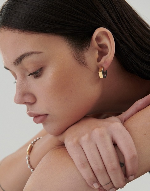 HYERES LOR] H edition Silver (C) One touch earrings S ピアス