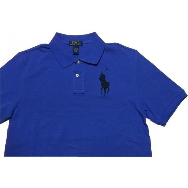 ボーイズサイズ 半袖 ビッグポニー 鹿の子 ポロシャツ ブルー boys PR2-1266 ボーイズサイズ 半袖 ビッグポニー 鹿の子 ポロシャツ ブルー boys PR2-1266