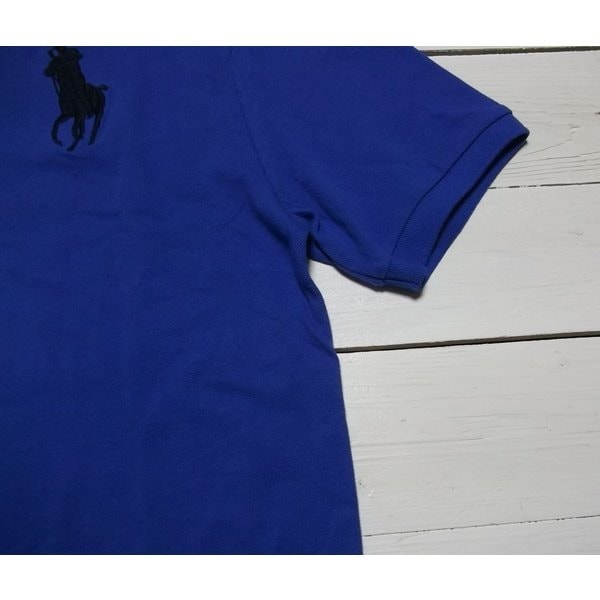 ボーイズサイズ 半袖 ビッグポニー 鹿の子 ポロシャツ ブルー boys PR2-1266 ボーイズサイズ 半袖 ビッグポニー 鹿の子 ポロシャツ ブルー boys PR2-1266