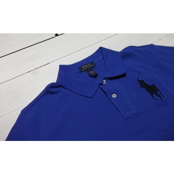 ボーイズサイズ 半袖 ビッグポニー 鹿の子 ポロシャツ ブルー boys PR2-1266 ボーイズサイズ 半袖 ビッグポニー 鹿の子 ポロシャツ ブルー boys PR2-1266