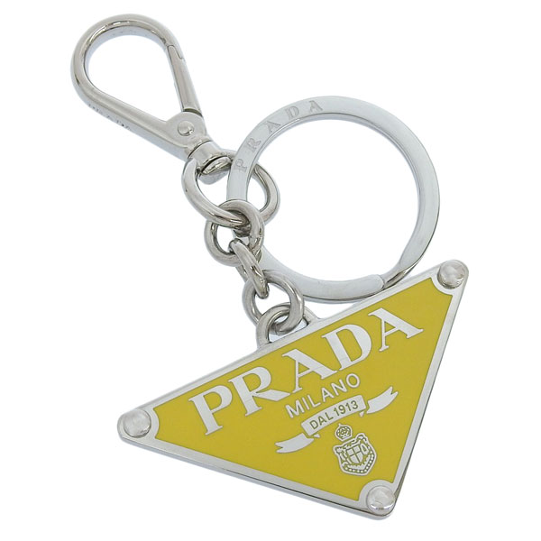 プラダ キーリング キーホルダー バッグチャーム レディース アウトレット イエロー 2PS057 ACCIAIO+SMALT SOLE PRADA