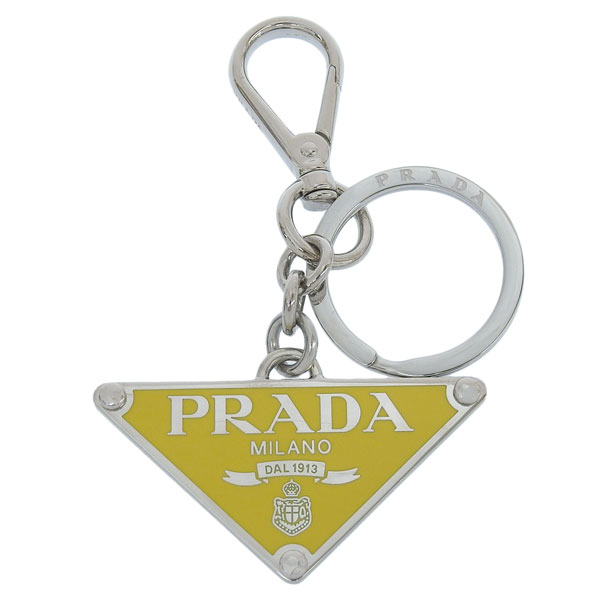 プラダ キーリング キーホルダー バッグチャーム レディース アウトレット イエロー 2PS057 ACCIAIO+SMALT SOLE PRADA
