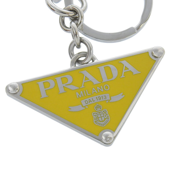 プラダ キーリング キーホルダー バッグチャーム レディース アウトレット イエロー 2PS057 ACCIAIO+SMALT SOLE PRADA