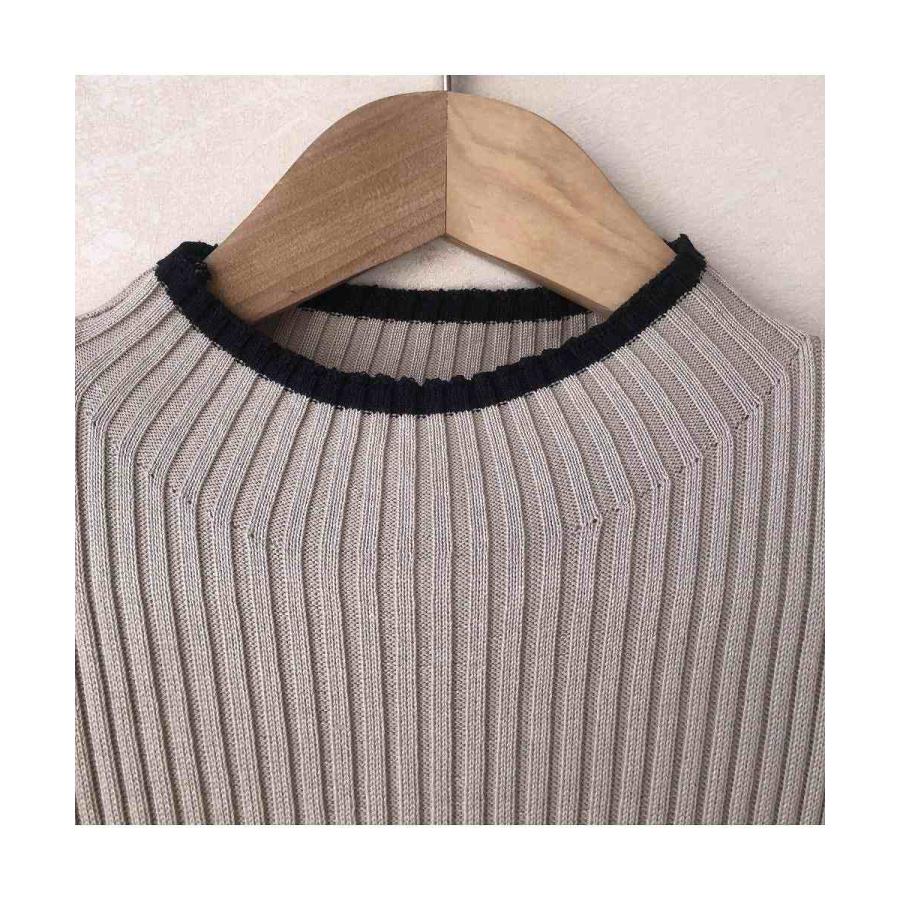 秋の新作 タイムセール 美ラインですらっと見せる！リボン付リブニットワンピース　膝下ワンピース　大人　シンプル　きれいめ　女性らしい　可愛い　タイトワンピース　韓国　ハイネッ 2枚購入で200円OFF