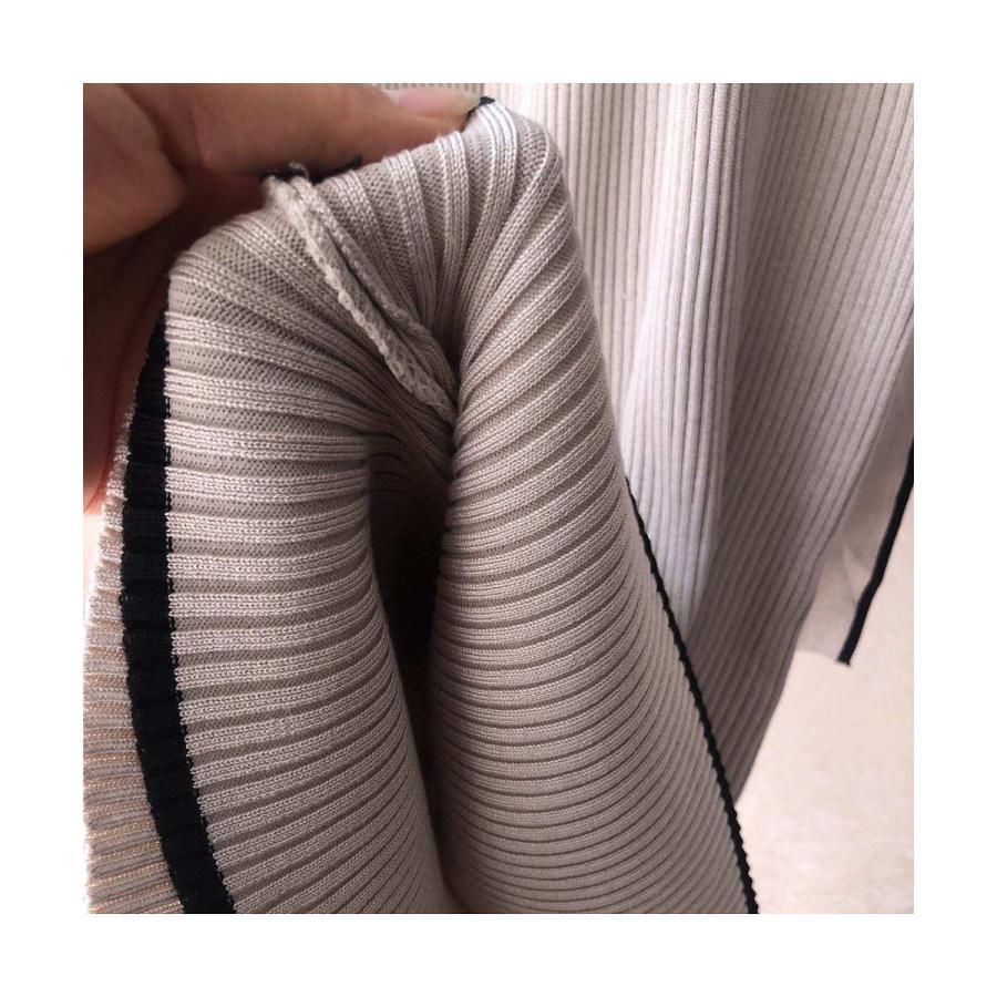 秋の新作 タイムセール 美ラインですらっと見せる！リボン付リブニットワンピース　膝下ワンピース　大人　シンプル　きれいめ　女性らしい　可愛い　タイトワンピース　韓国　ハイネッ 2枚購入で200円OFF